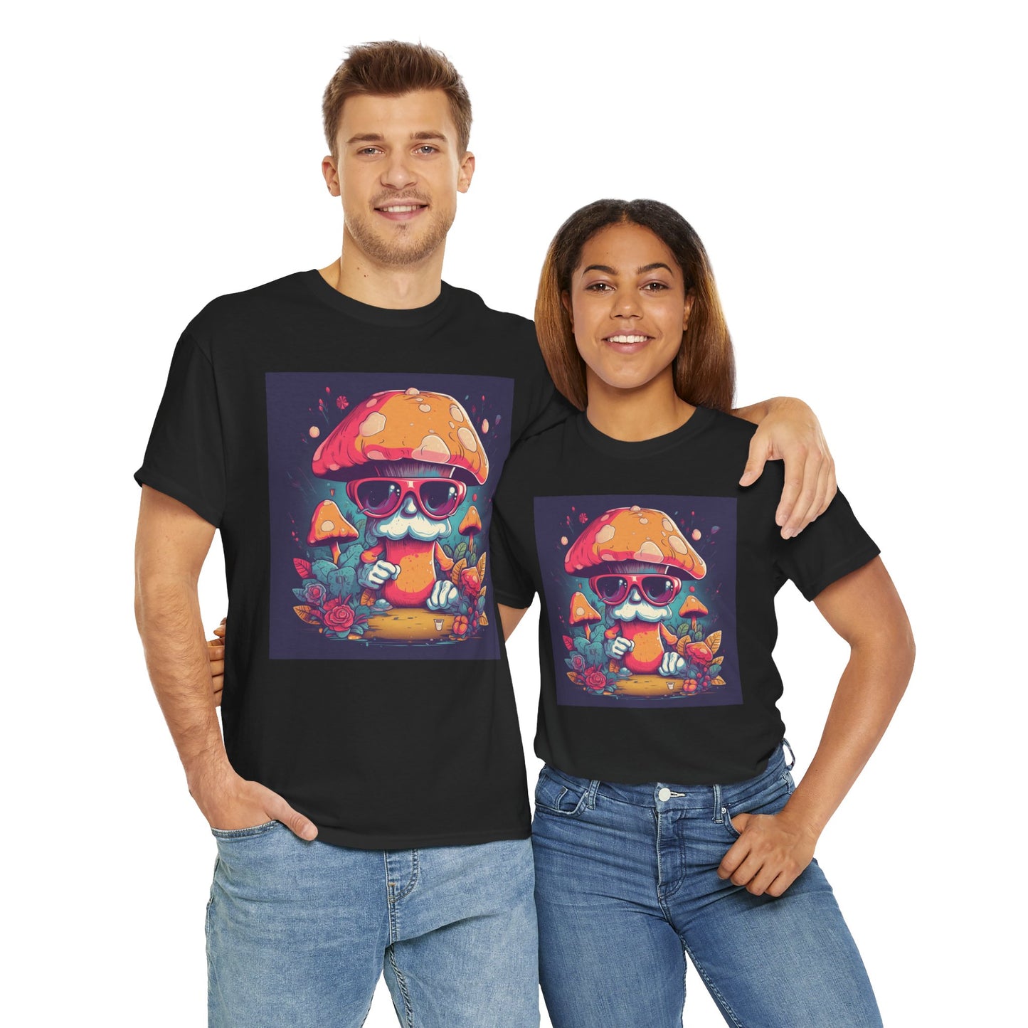 Cool Mushroom Graphic Tee, Retro T-Shirt, Unique Gift for Nature Lovers, Eco-Friendly Apparel, Perfect for Parties and Festivals