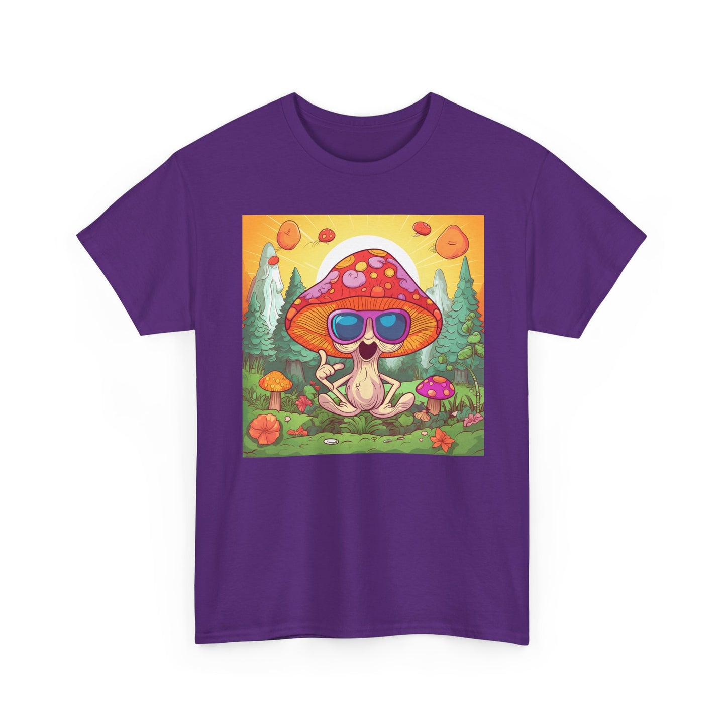 Whimsical Mushroom Tee, Casual T-Shirt, Gift for Nature Lovers, Eco-Friendly Apparel, Unisex Graphic Shirt
