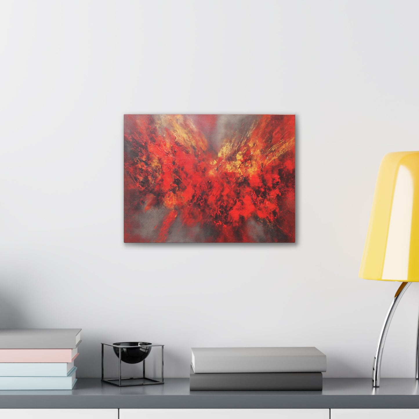 Exploding With Love -Abstract Red Canvas Wall Art