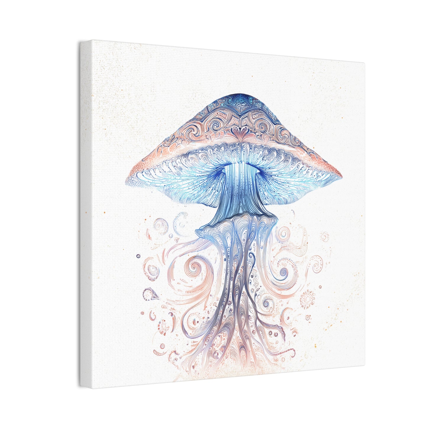 Swirl Light -Mushroom Canvas Art, Stretched Wall Decor, Bohemian Home Decor, Psychedelic Wall Art, Nature-Inspired Art
