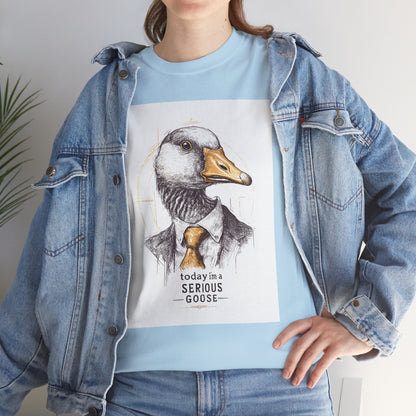 Serious Goose T-Shirt | Funny Animal Tee, Quirky Graphic Tee, Gift for Animal Lovers, Casual Wear, Unique Birthday Gift