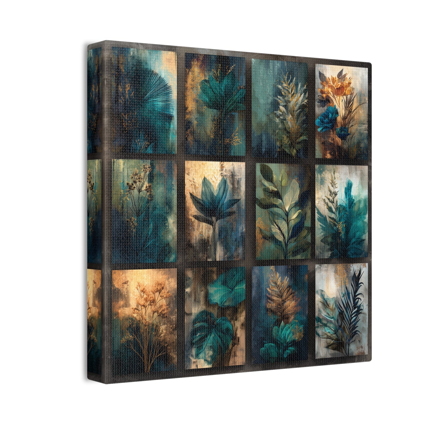 Natures Blue Green Series #4 -Botanical Wall Art, Nature-Inspired Home Décor, Eco-Friendly Canvas Print, Greenery Art Piece, Living Room Wall Hanging
