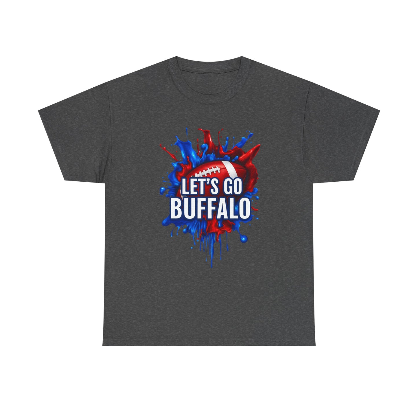 Let's Go Buffalo Splat -Buffalo Sports Fan Tee - Let's Go Buffalo Shirt, Game Day Apparel, Unisex Cotton T-Shirt, Tailgate Wear, Football Team Gear