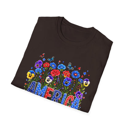 America 250th Birthday T-Shirt – July 4, 1776–2026 Patriotic Floral Tee