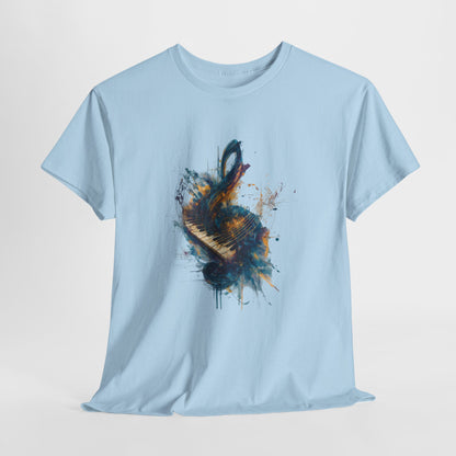 Abstract Music Keyboard Splash T‑Shirt — Watercolor Art Tee