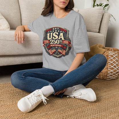 USA 250th Birthday T-Shirt — 1776-2026 Retro American Celebration Tee