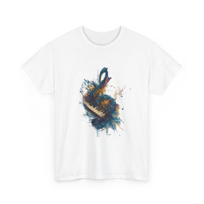 Abstract Music Keyboard Splash T‑Shirt — Watercolor Art Tee