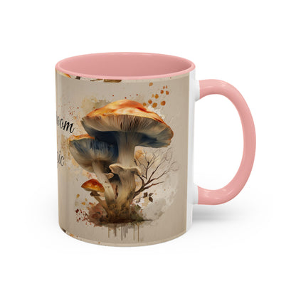 Mushroom Magic Accent Coffee Mug — 11/15oz Ceramic Cup with Woodland Fungi Design