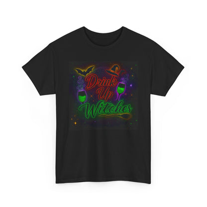 Drink Up Witches Tee - Halloween Unisex Cotton T-Shirt, Spooky Gift, Casual Wear, Witchy Vibes, Party Attire