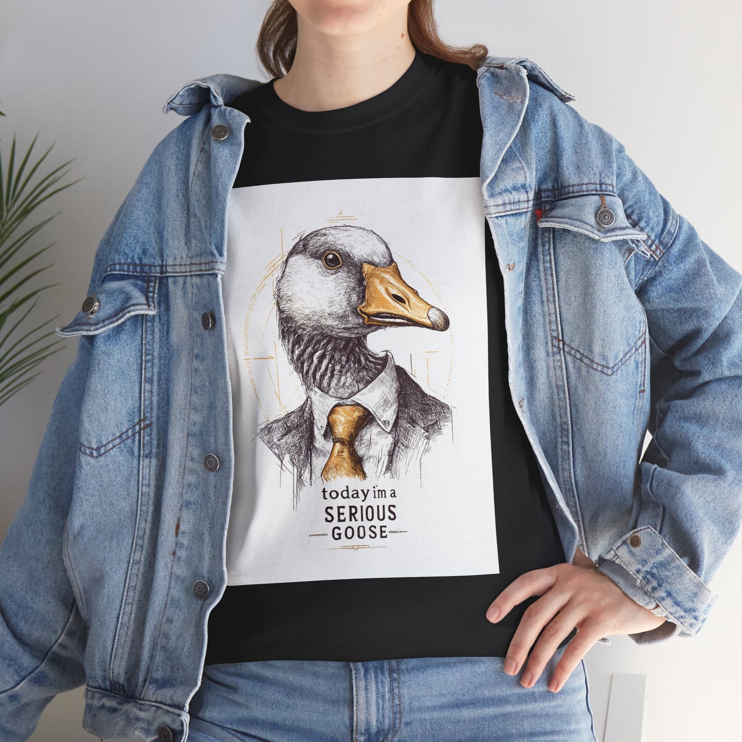 Serious Goose T-Shirt | Funny Animal Tee, Quirky Graphic Tee, Gift for Animal Lovers, Casual Wear, Unique Birthday Gift