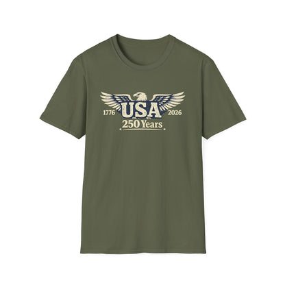 USA 250 Years Graphic T-Shirt — 1776–2026 Bicentennial Eagle Tee