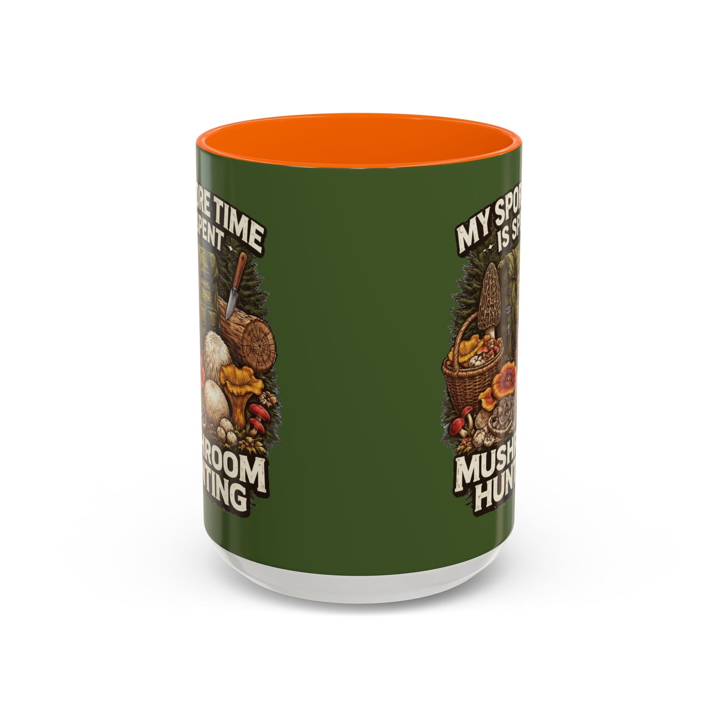 Mug - "My Spore Time Is Spent Mushroom Hunting" Accent Coffee Mug (11/15oz)