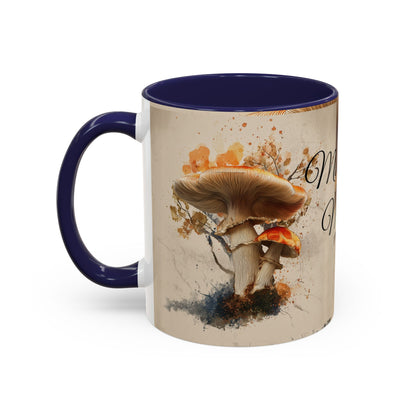 Mushroom Magic Accent Coffee Mug — 11/15oz Ceramic Cup with Woodland Fungi Design