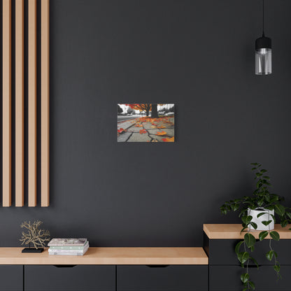 Autumn's Fragmented Canvas: Fallen Maple Leaf, Urban Decay, Seasonal Transition--1aceswild.myshopify.com