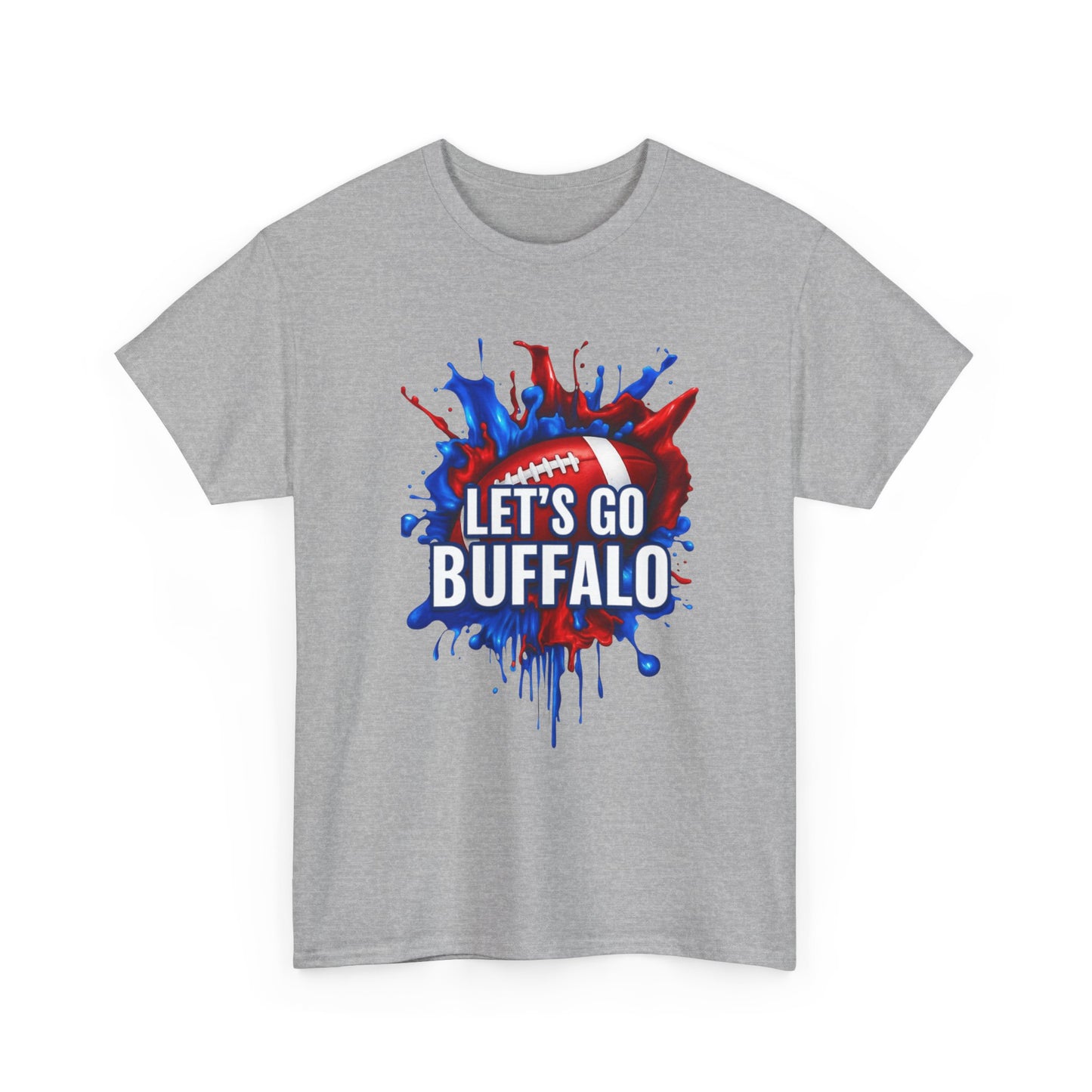 Let's Go Buffalo Splat -Buffalo Sports Fan Tee - Let's Go Buffalo Shirt, Game Day Apparel, Unisex Cotton T-Shirt, Tailgate Wear, Football Team Gear
