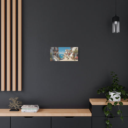 Coastal Village Matte Canvas Art, Mediterranean Decor, Beach House Wall Art, Home Gallery, Vacation Vibes, Gift for Travel Lovers