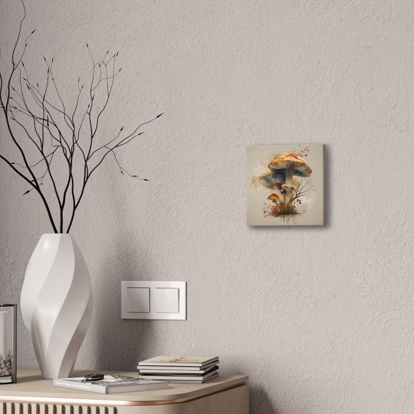 Fruiting Body-Mushroom Canvas Art, Stretched Wall Decor, Bohemian Home Decor, Psychedelic Wall Art, Nature-Inspired Art