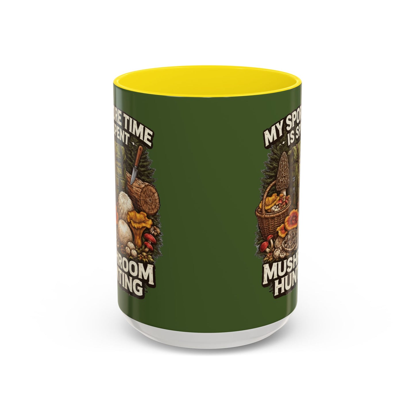 Mug - "My Spore Time Is Spent Mushroom Hunting" Accent Coffee Mug (11/15oz)