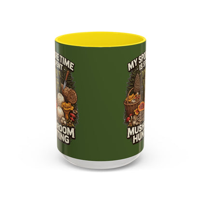 Mug - "My Spore Time Is Spent Mushroom Hunting" Accent Coffee Mug (11/15oz)