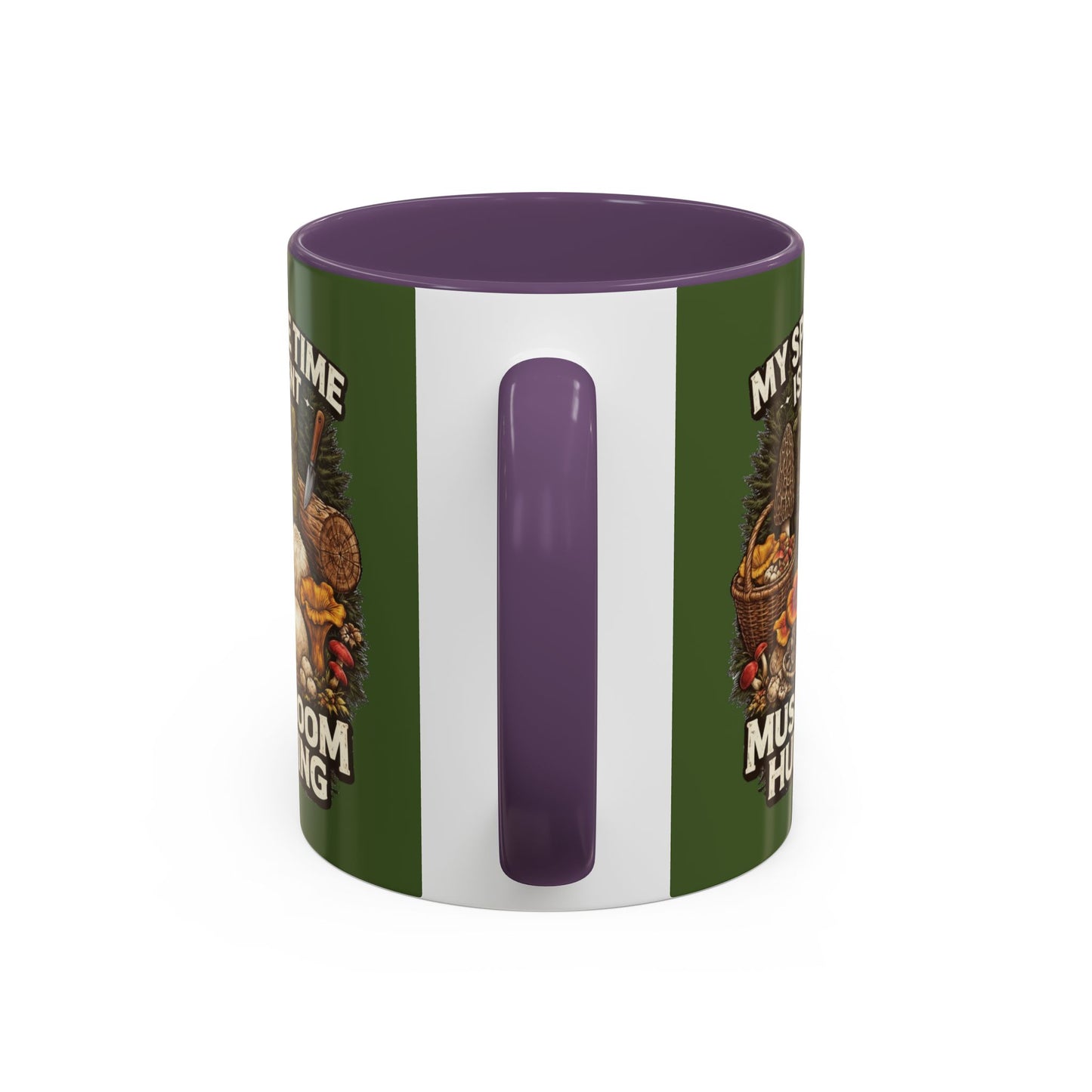 Mug - "My Spore Time Is Spent Mushroom Hunting" Accent Coffee Mug (11/15oz)