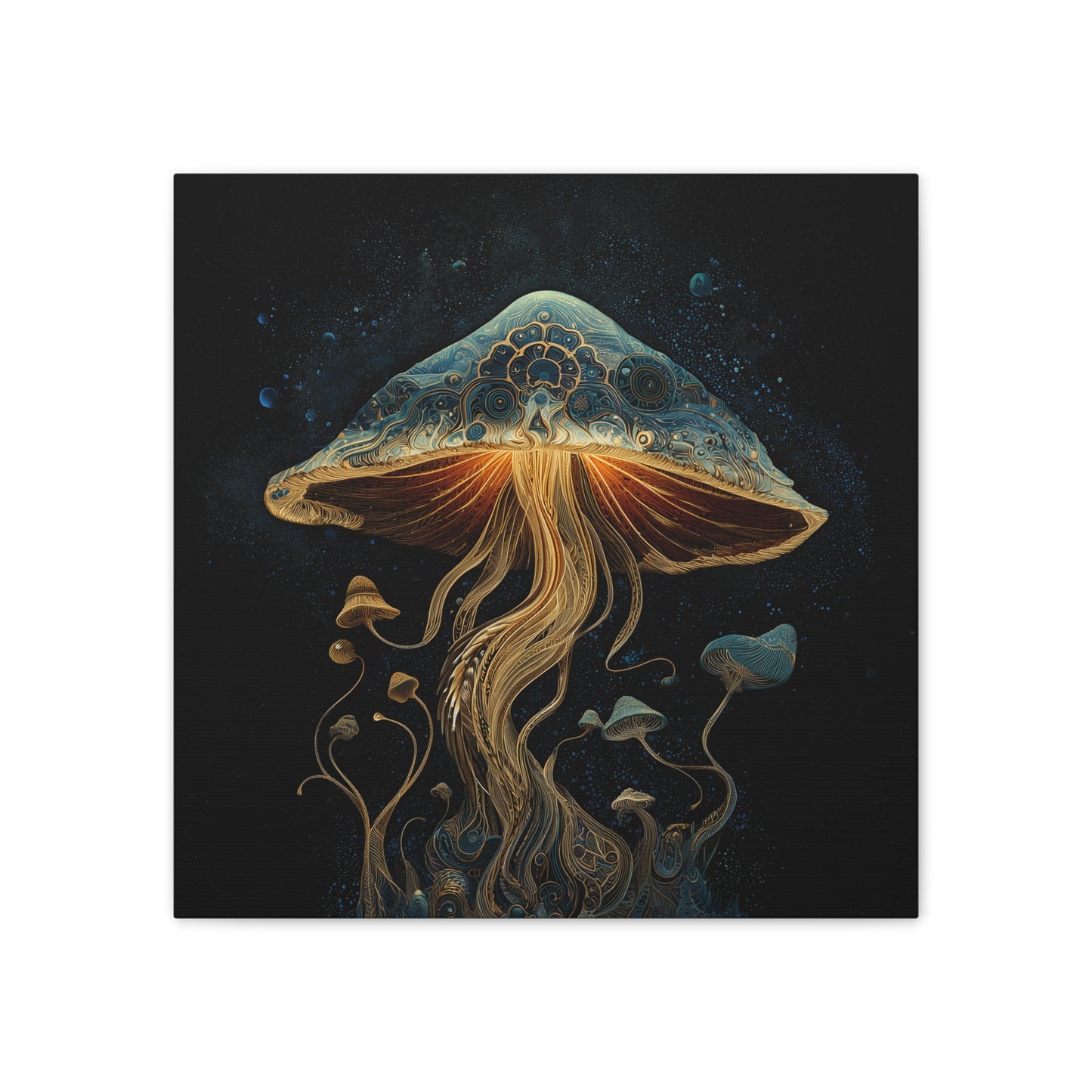 ThirdEye -Mushroom Canvas Art, Stretched Wall Decor, Bohemian Home Decor, Psychedelic Wall Art, Nature-Inspired Art