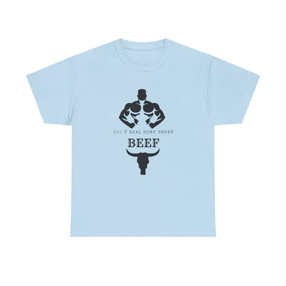 100% Beef -Unisex Tee, Perfect Gift for Workout Enthusiasts, Fitness Club, Gym Wear, Bodybuilding Fashion, Casual Daily Wear