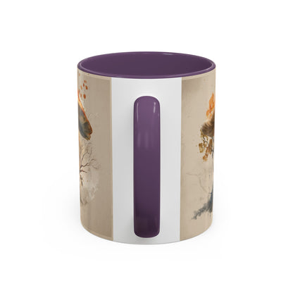 Mushroom Magic Accent Coffee Mug — 11/15oz Ceramic Cup with Woodland Fungi Design
