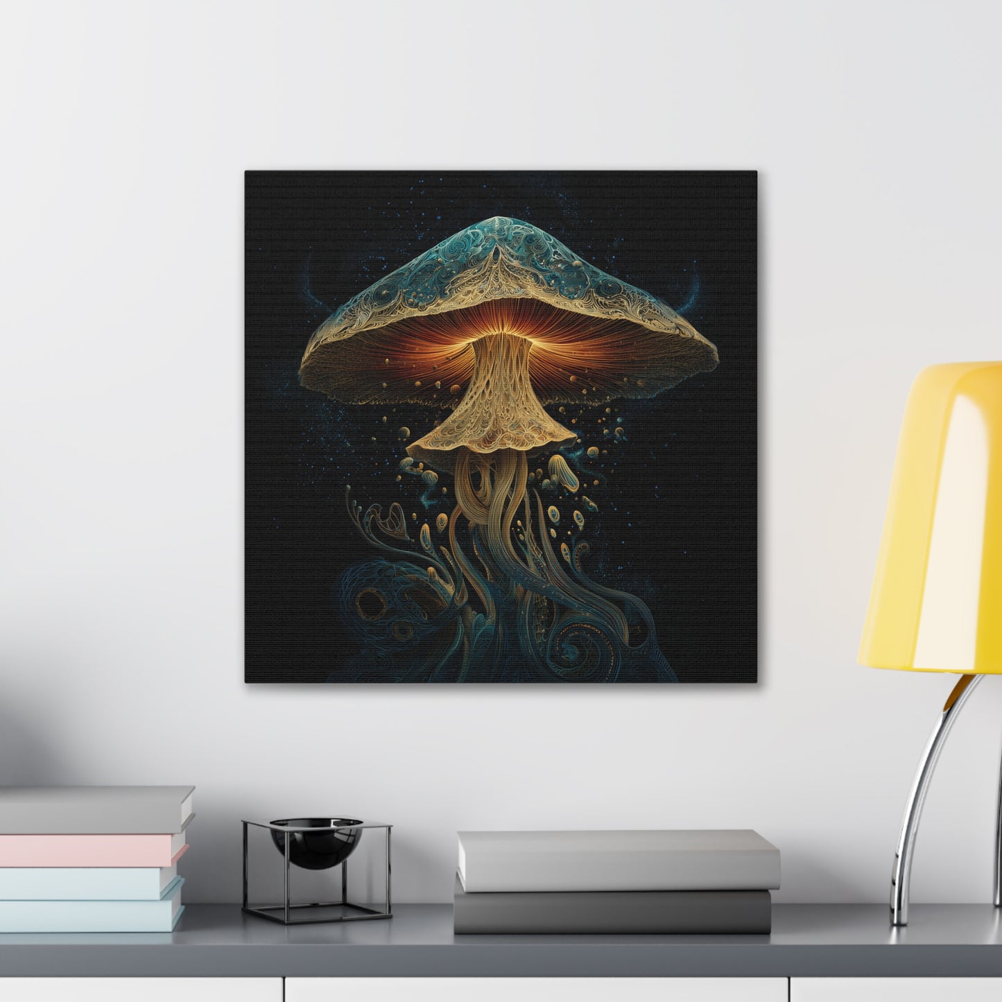 Mind Awakening -Mushroom Canvas Art, Stretched Wall Decor, Bohemian Home Decor, Psychedelic Wall Art, Nature-Inspired Art
