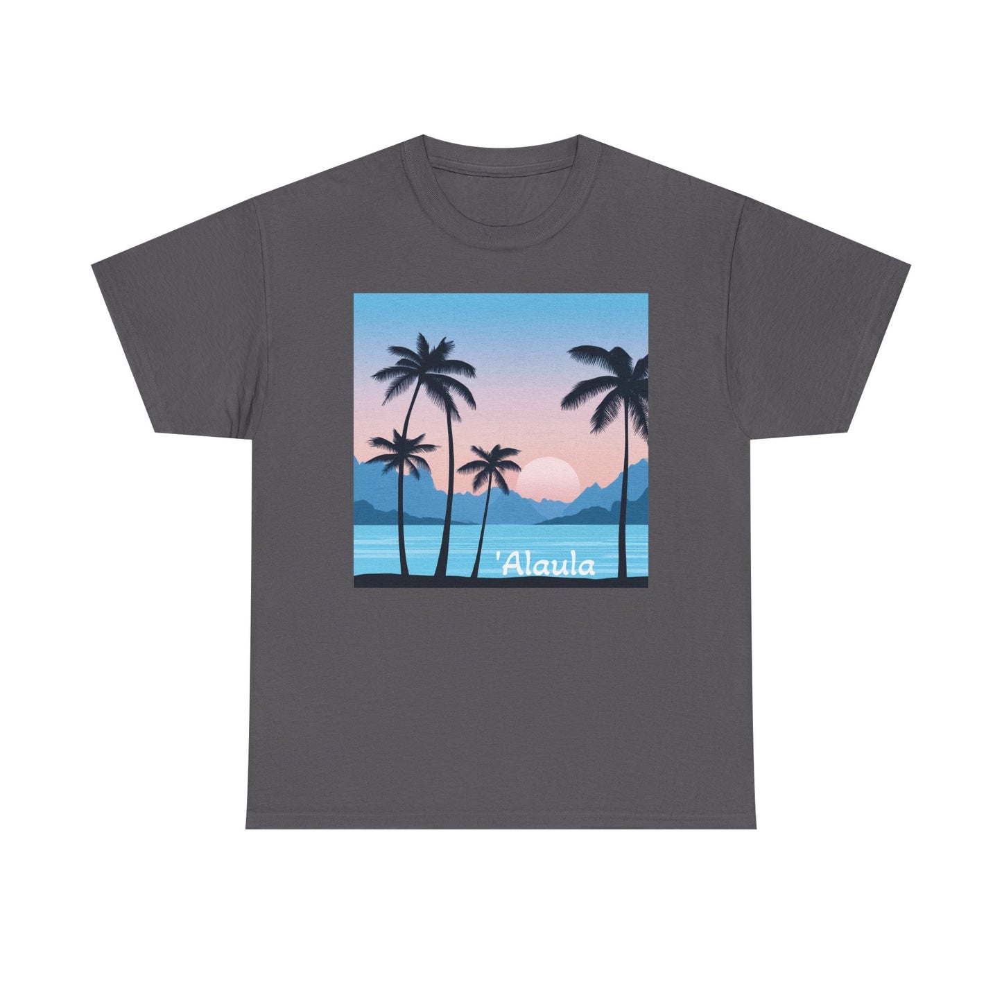 'Alaula Aloha Sunset Tee — Tropical Palm Beach Graphic T-Shirt