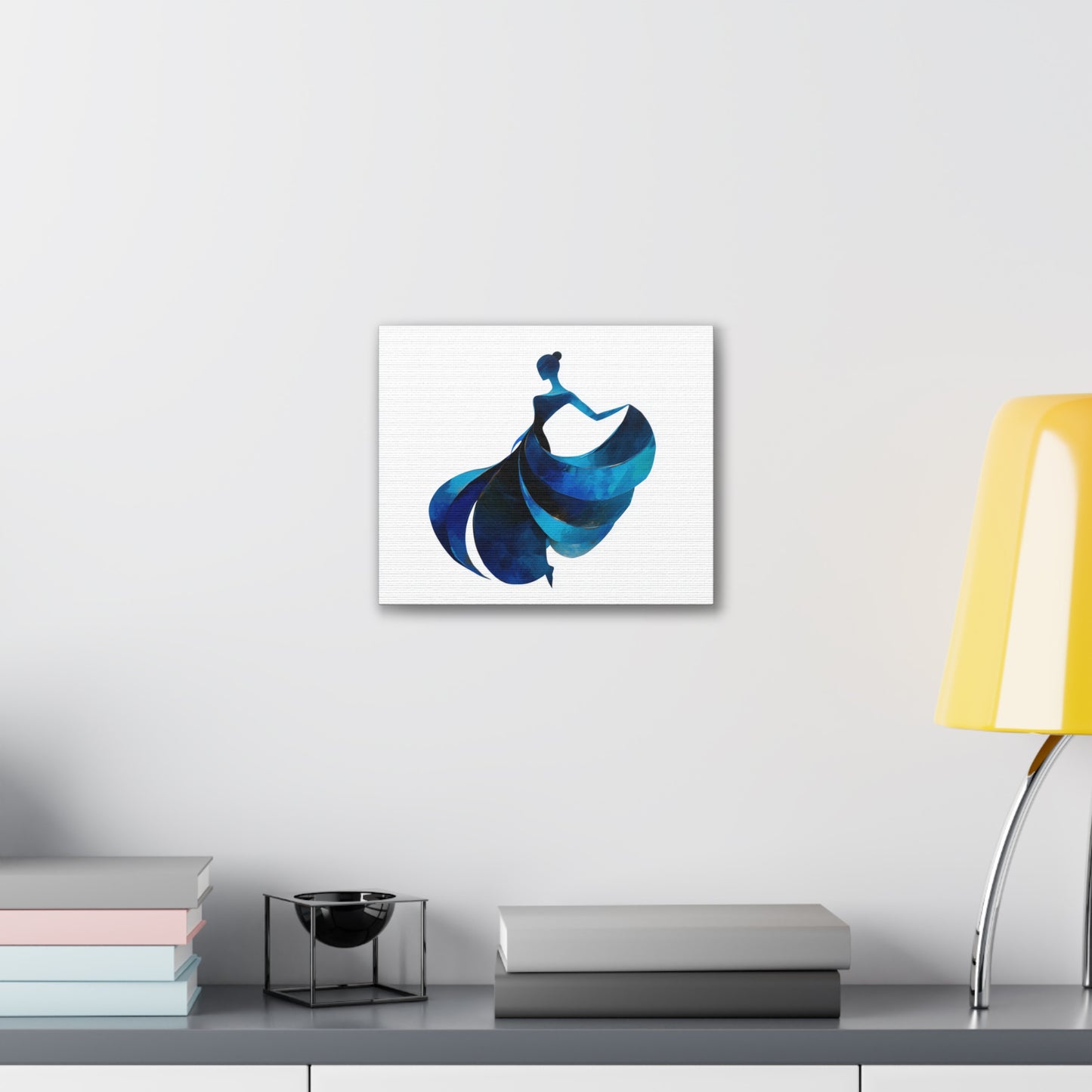 Dancing with the Water Series #4 -Elegant Silhouette Canvas Wall Art, Abstract Decor for Home, Gift for Women, Living Room Artwork, Dance Theme Decoration