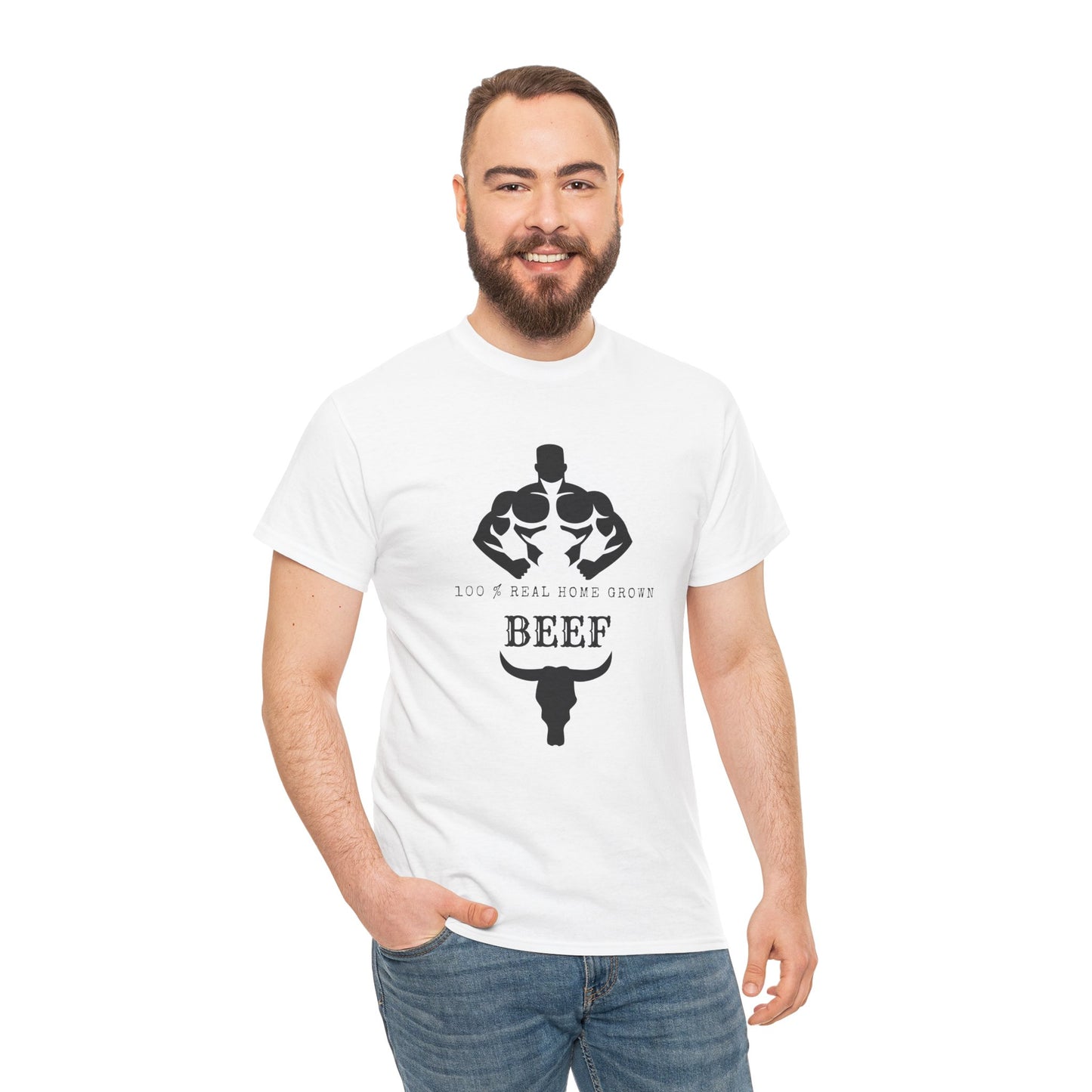 100% Beef -Unisex Tee, Perfect Gift for Workout Enthusiasts, Fitness Club, Gym Wear, Bodybuilding Fashion, Casual Daily Wear