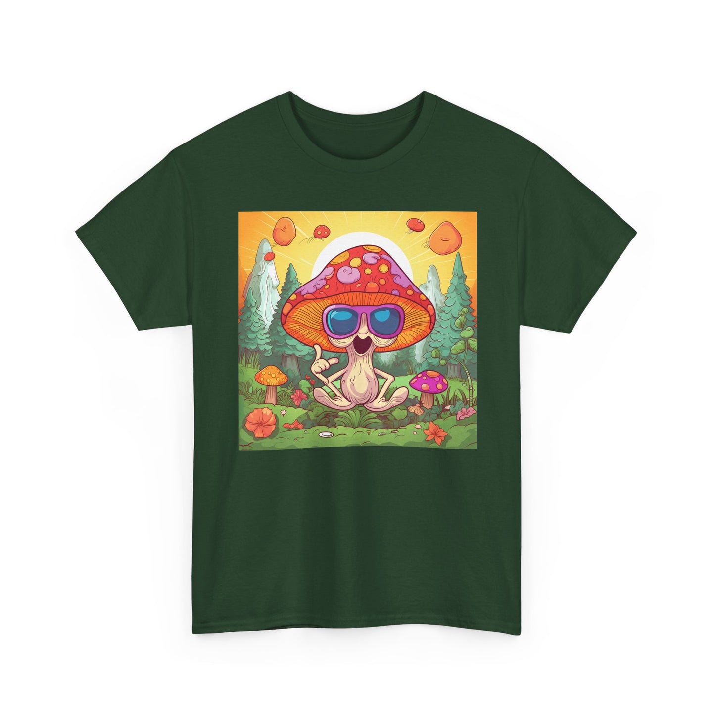 Whimsical Mushroom Tee, Casual T-Shirt, Gift for Nature Lovers, Eco-Friendly Apparel, Unisex Graphic Shirt