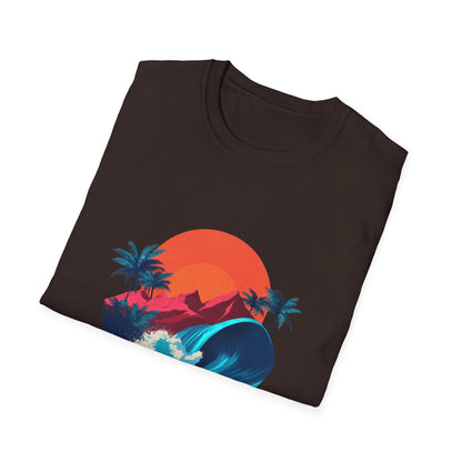 Sunset Surf T-Shirt — Retro Beach Wave Graphic Tee