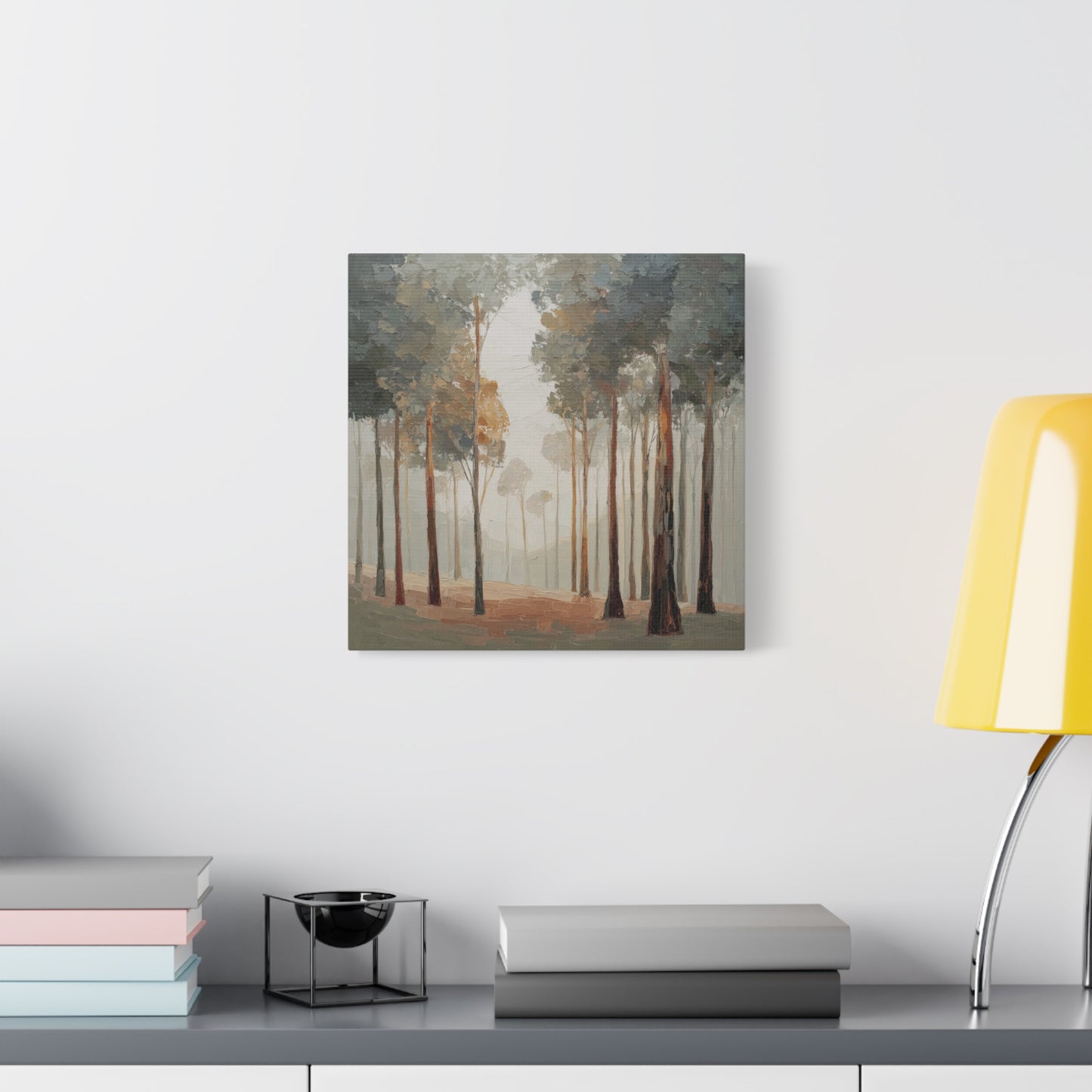 Misty Woods -Artistic Forest Landscape Canvas Print, Nature Decor, Home Wall Art, Bohemian Home Decor.