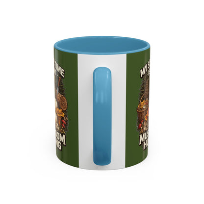 Mug - "My Spore Time Is Spent Mushroom Hunting" Accent Coffee Mug (11/15oz)