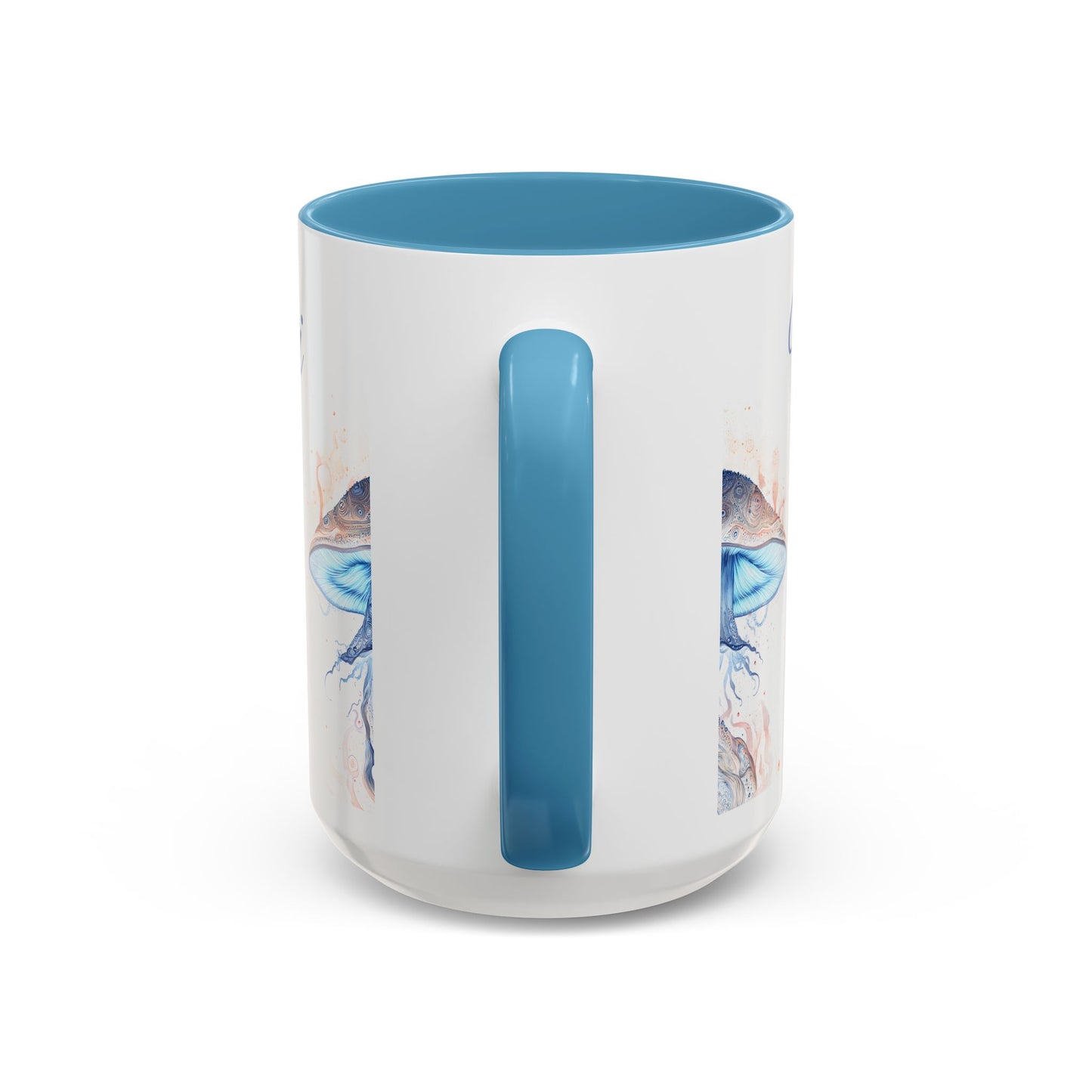 Fantastic Fungi Blue Accent Coffee Mug — Mushroom Art Tea Cup (11/15oz)