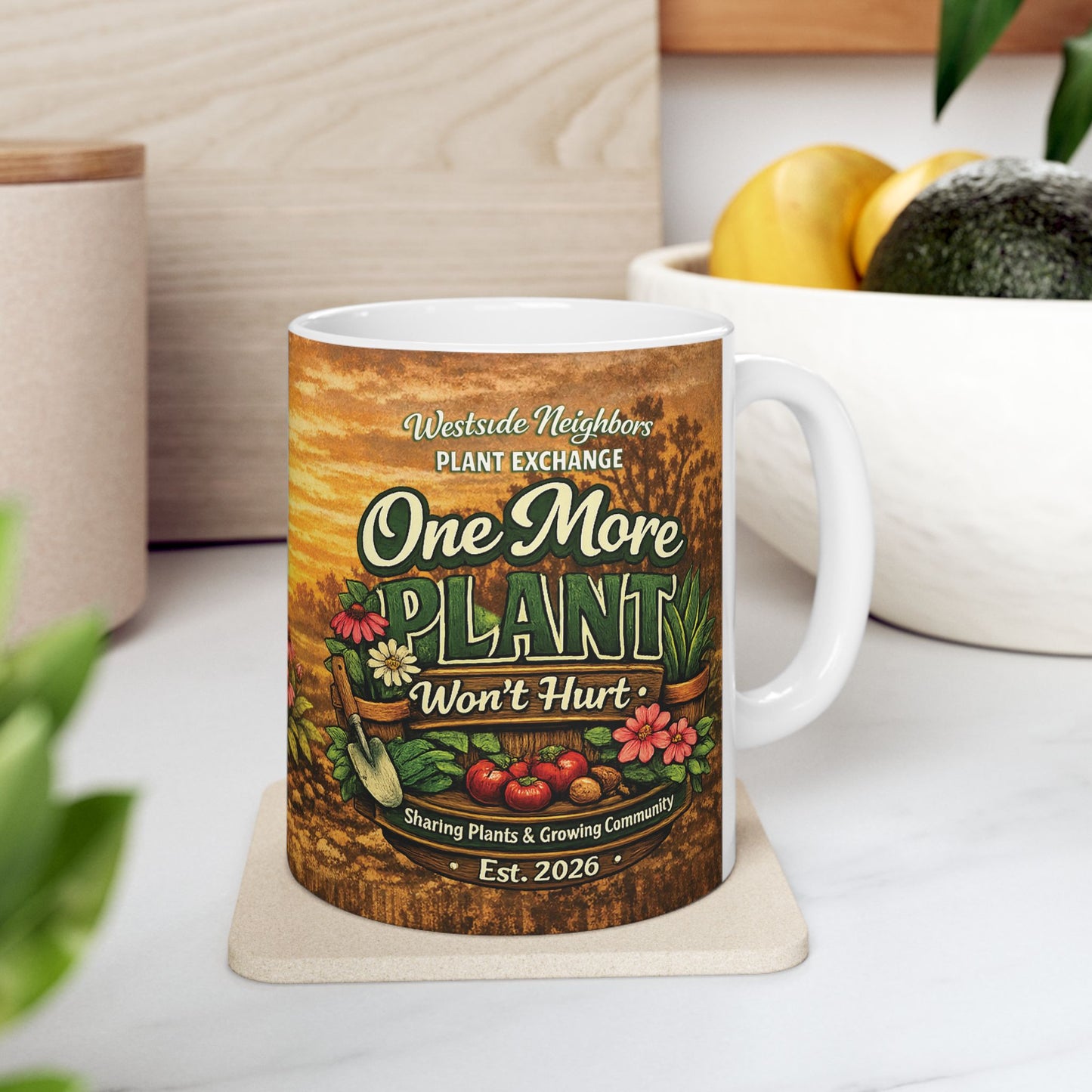 Ceramic Mug - 'One More Sunrise' Garden Floral Coffee Mug (11oz, 15oz)