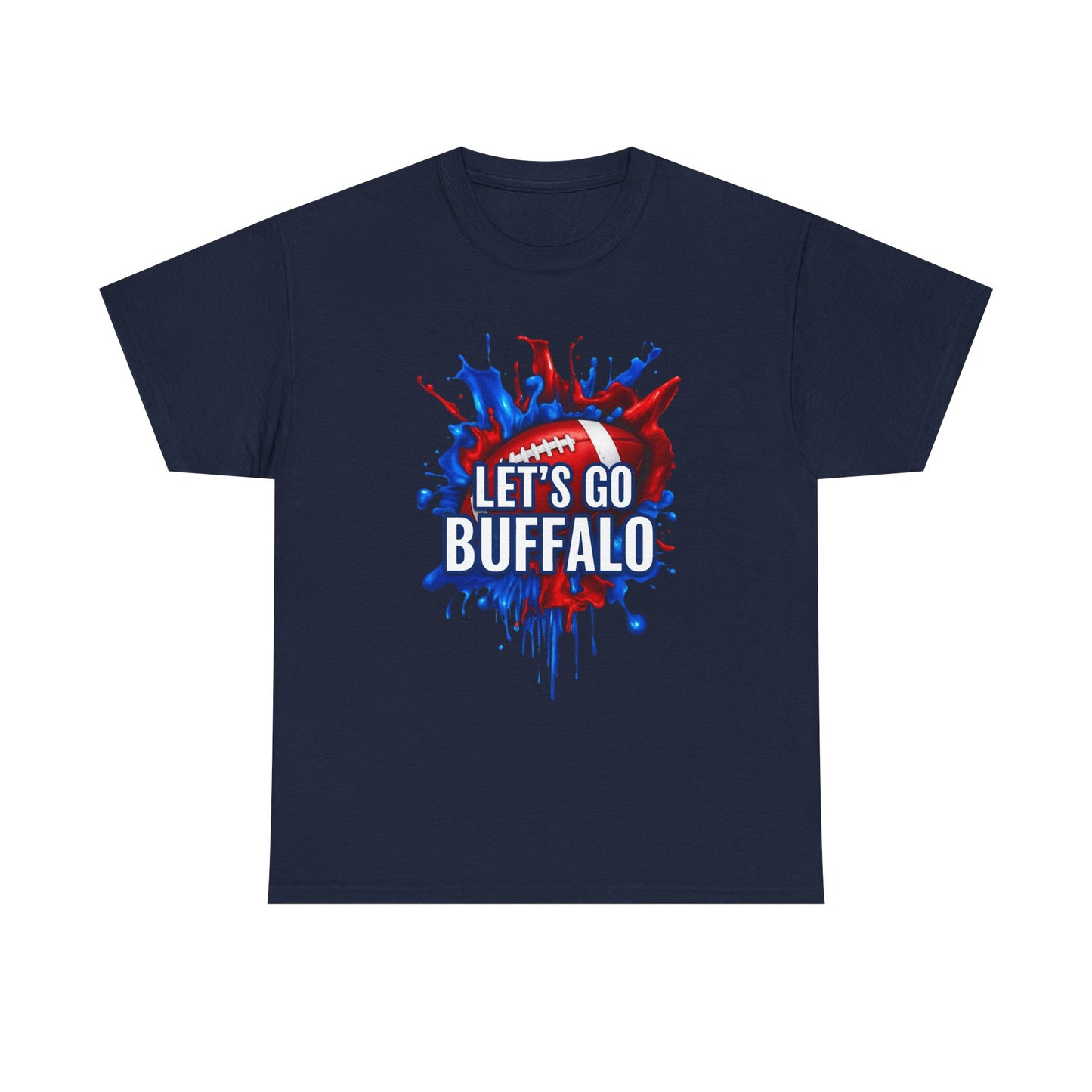 Let's Go Buffalo Splat -Buffalo Sports Fan Tee - Let's Go Buffalo Shirt, Game Day Apparel, Unisex Cotton T-Shirt, Tailgate Wear, Football Team Gear