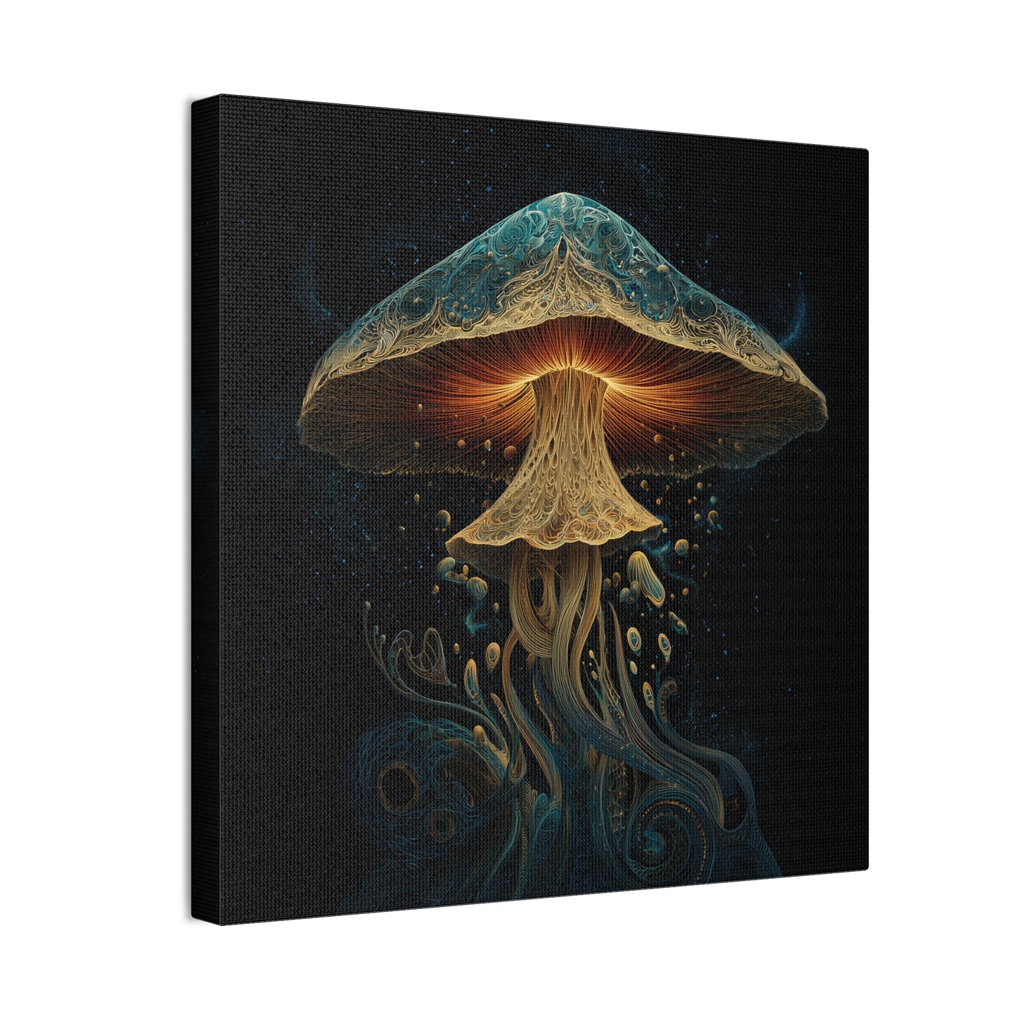 Mind Awakening -Mushroom Canvas Art, Stretched Wall Decor, Bohemian Home Decor, Psychedelic Wall Art, Nature-Inspired Art
