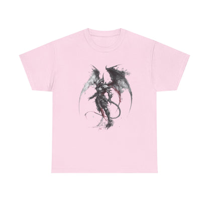 Dragon Warrior Art T-Shirt — Dark Ink Fantasy Demon Graphic Tee