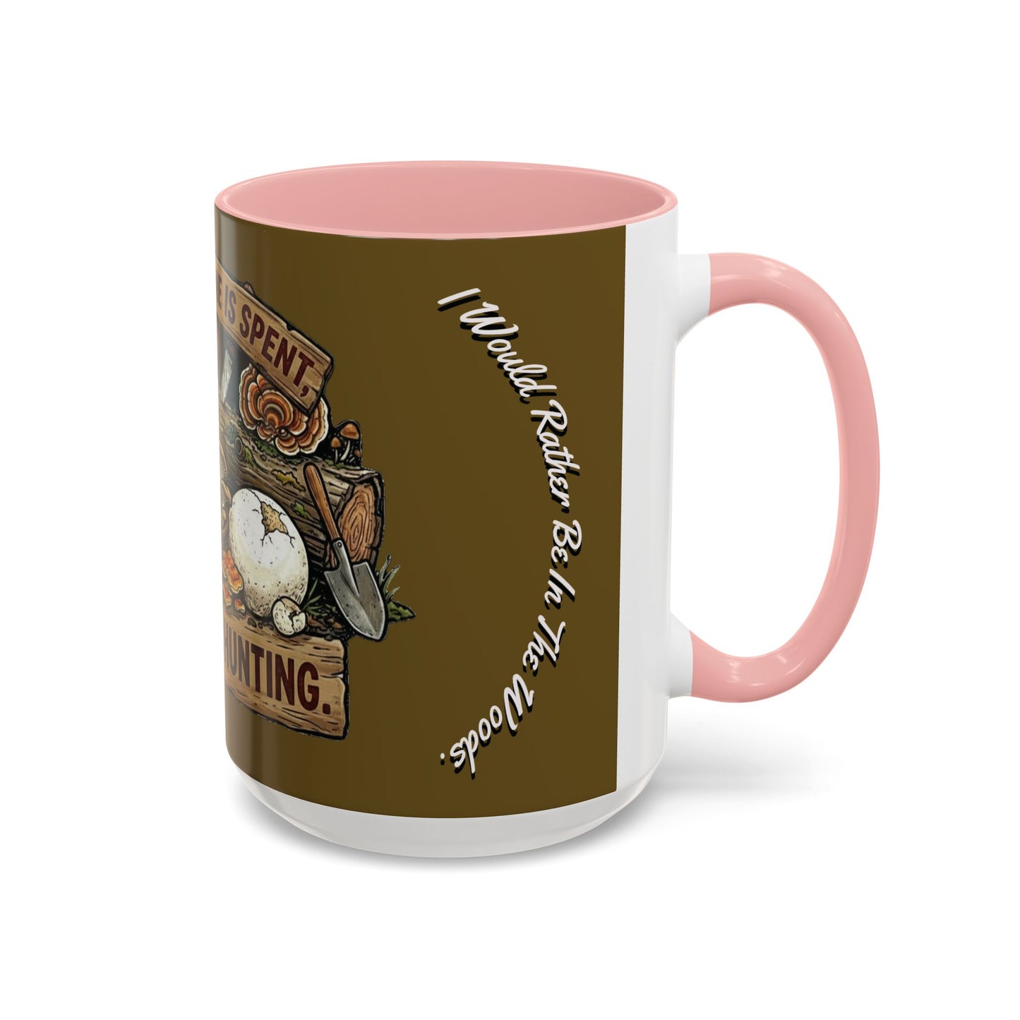 Mushroom Hunting Coffee Mug – "My Spore Time Is Spent" Rustic Forager Accent Mug