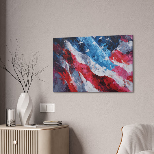 Patriotic Canvas Wall Art - American Flag Decor, USA Art, Independence Day Decoration, Gift for Veterans, Home Wall Decor