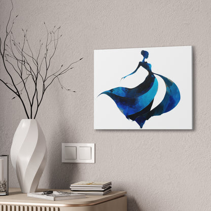 Dancing with the Water Series #3 -Elegant Silhouette Canvas Wall Art, Abstract Decor for Home, Gift for Women, Living Room Artwork, Dance Theme Decoration