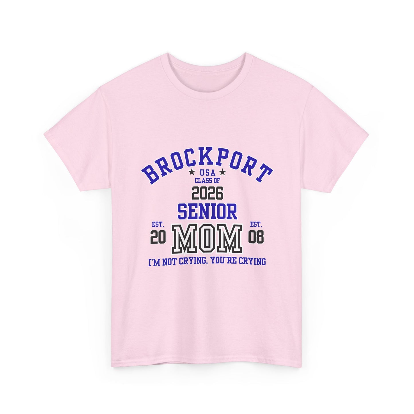 Brockport Senior Mom Tee | Class of 2026 Unisex Heavy Cotton T-Shirt, Perfect for Graduation, Family Celebrations, Gifts, School Events