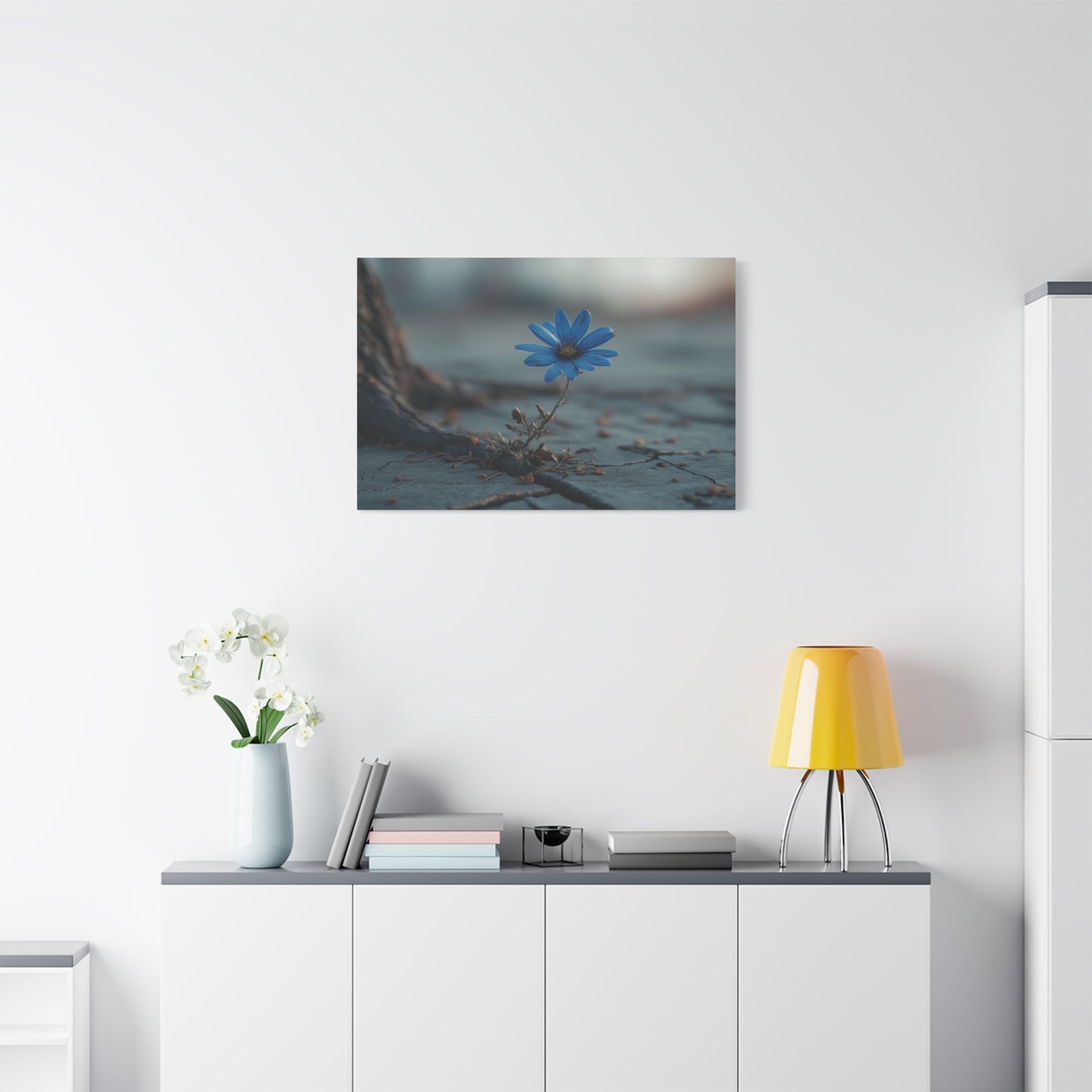 Defiant Bloom: Resilience in Gray, Hope from Stone, Nature's Triumph--1aceswild.myshopify.com