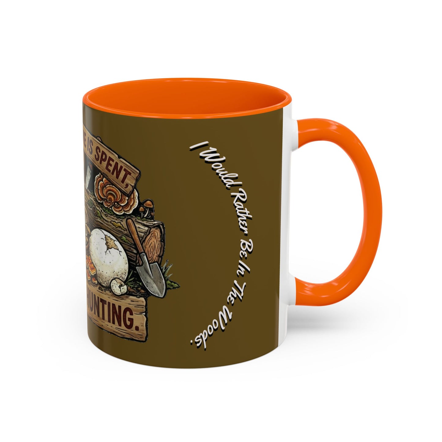 Mushroom Hunting Coffee Mug – "My Spore Time Is Spent" Rustic Forager Accent Mug