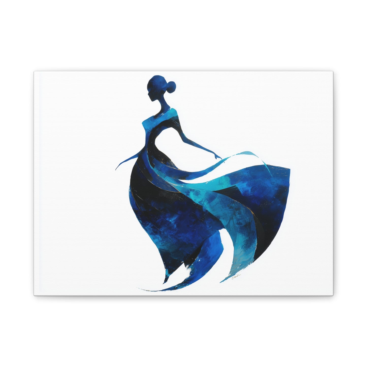 Copy of Dancing with the Water Series #5 -Elegant Silhouette Canvas Wall Art, Abstract Decor for Home, Gift for Women, Living Room Artwork, Dance Theme Decoration