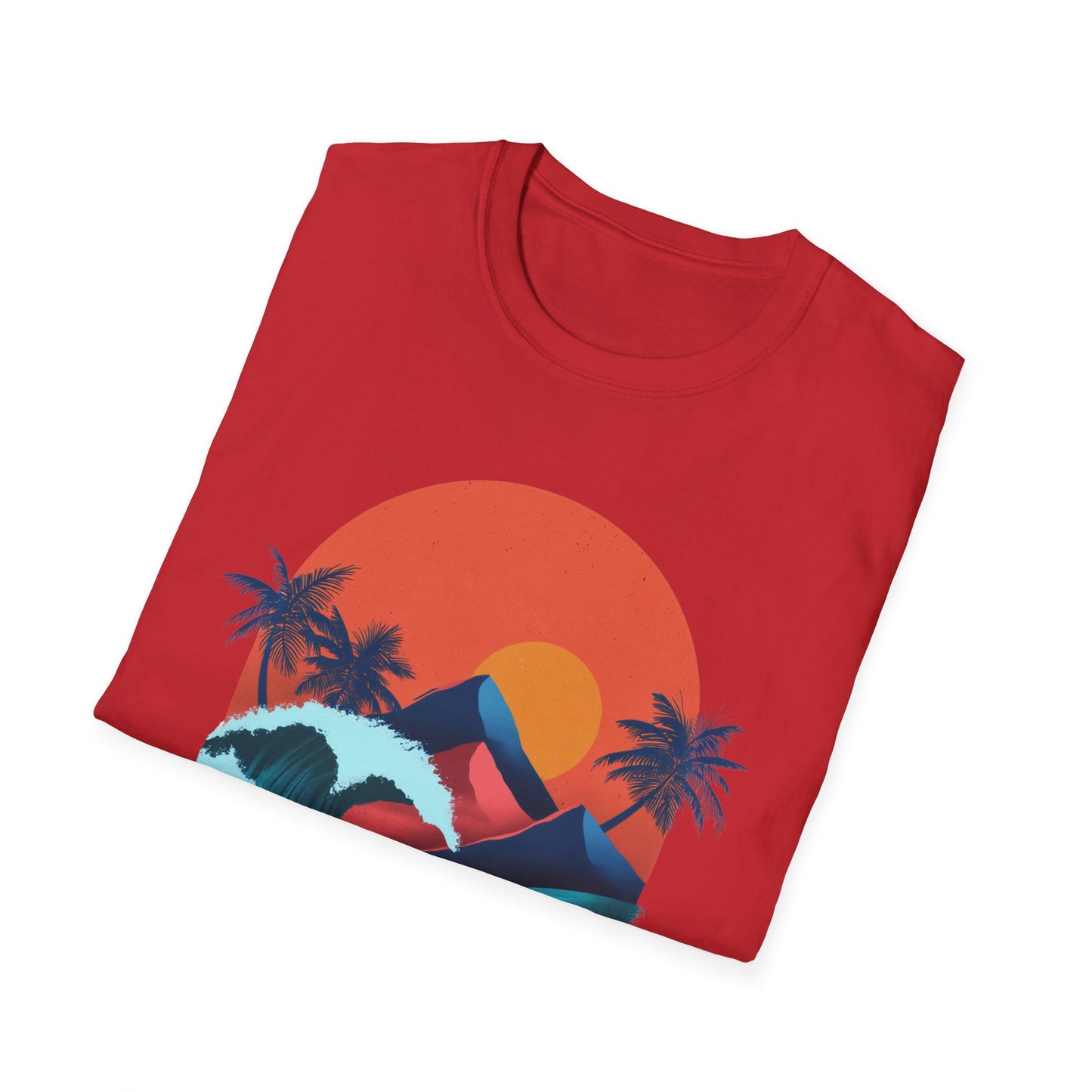 Surf Sunset Wave T-Shirt — Retro Palm Wave Beach Tee