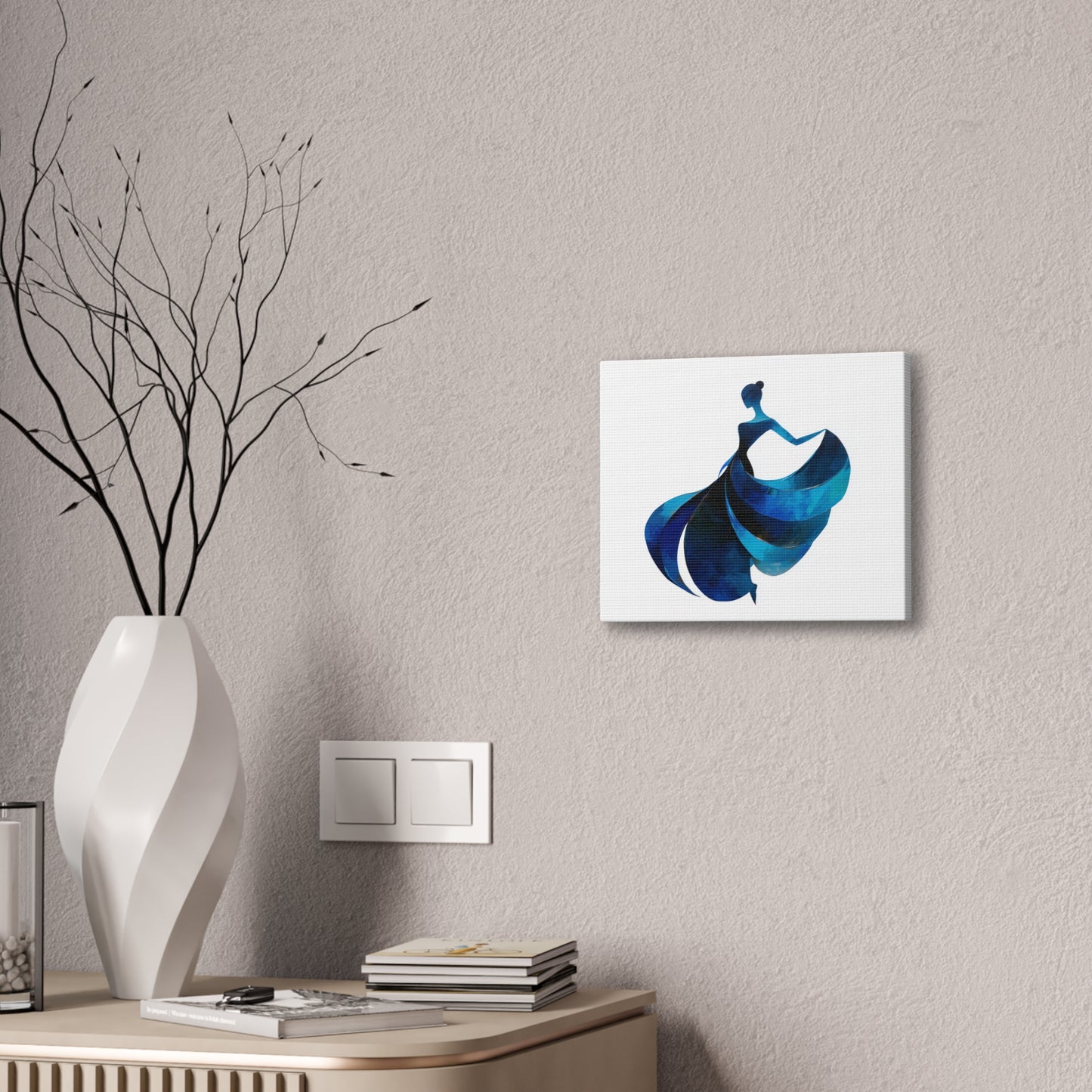 Dancing with the Water Series #4 -Elegant Silhouette Canvas Wall Art, Abstract Decor for Home, Gift for Women, Living Room Artwork, Dance Theme Decoration