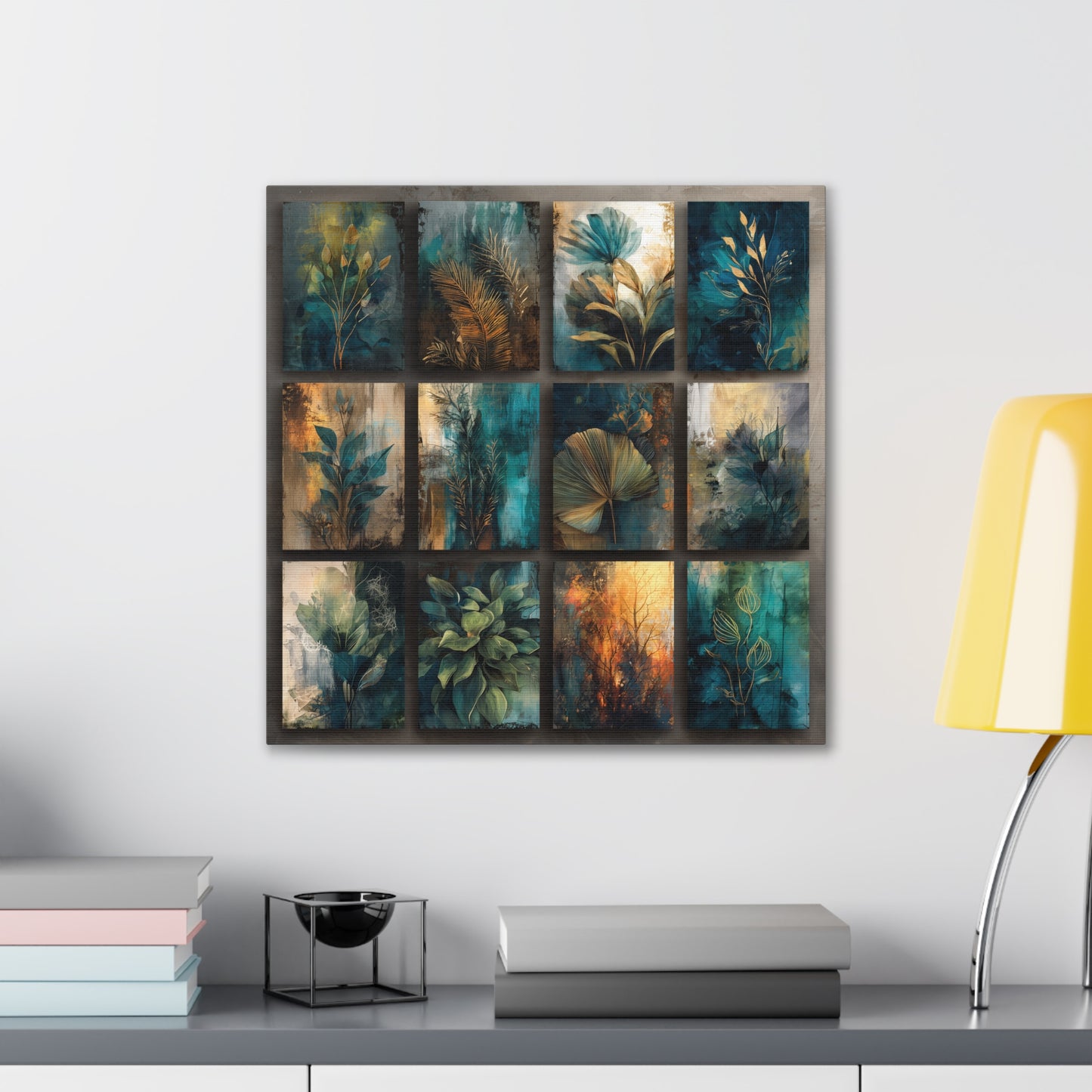 Natures Blue Green Series #1 -Botanical Wall Art, Nature-Inspired Home Décor, Eco-Friendly Canvas Print, Greenery Art Piece, Living Room Wall Hanging